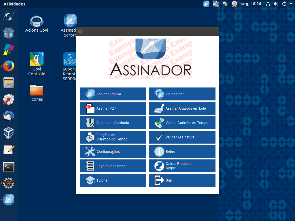 Assinador SERPRO Gerando assinaturas com conteúdo anexado
